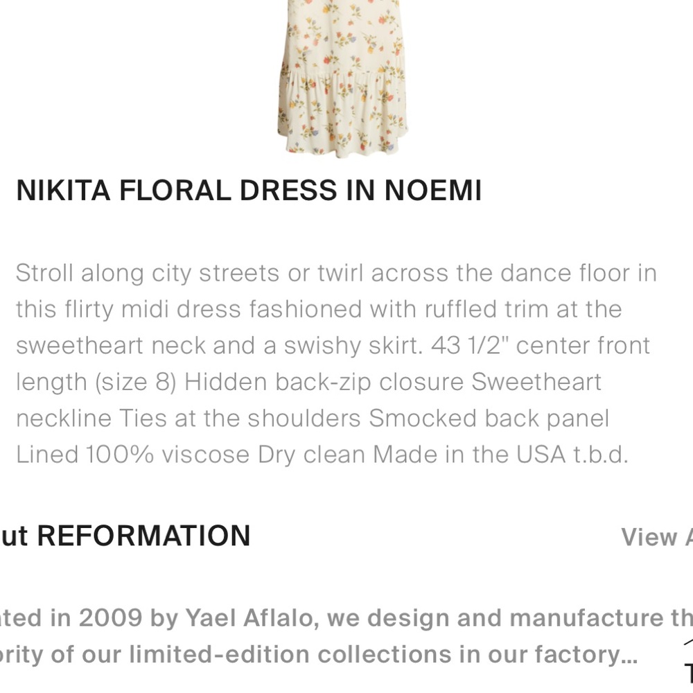 REFORMATION 🤩Nikita MIDI Dress in Noemi Print - Picture 5 of 11